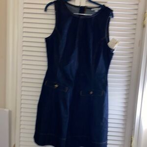 NWT Sleeveless Dark Denim Mini Dress Size 8
